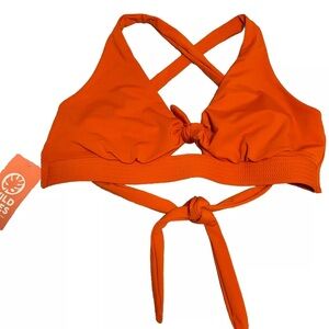 New With Tags (NWT) Wild Isles Dottie Tie Top in Hola Orange Size 2